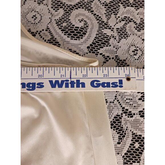 Vintage Repaired Cream High Neck Flowy Slip Dress - Picture 14 of 15